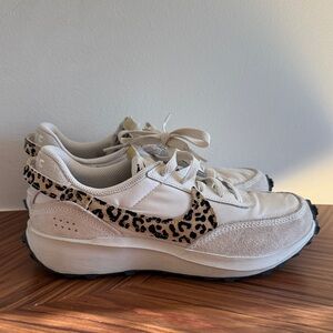 Leopard swoosh white NIKE sneakers